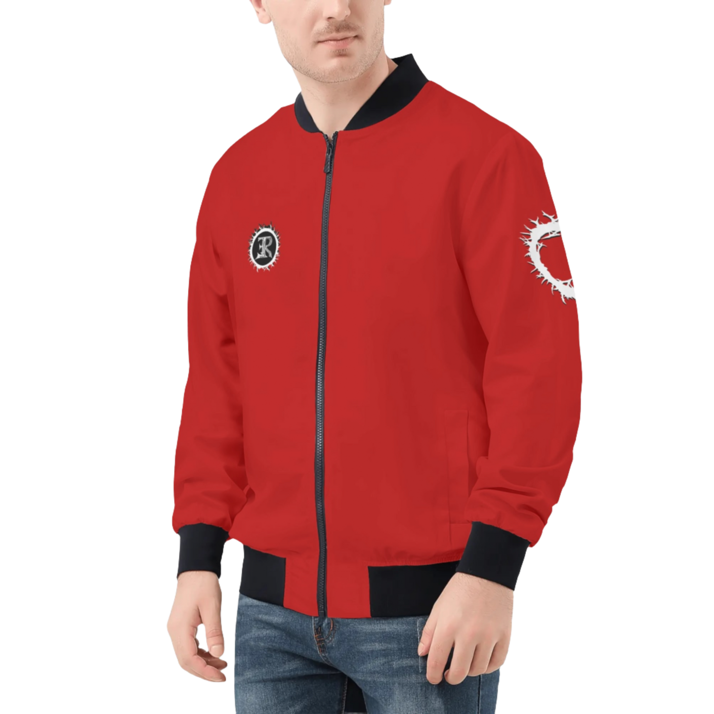 MEN'S LIGHTWEIGHT BLOOD OF THE LAMB BOMBER JACKET - RED