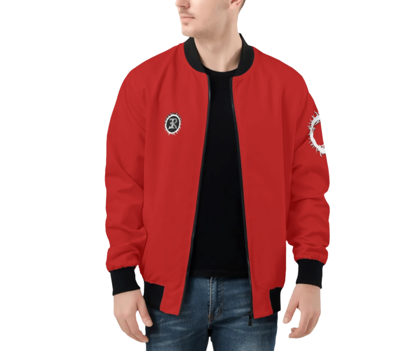 MEN'S LIGHTWEIGHT BLOOD OF THE LAMB BOMBER JACKET - RED