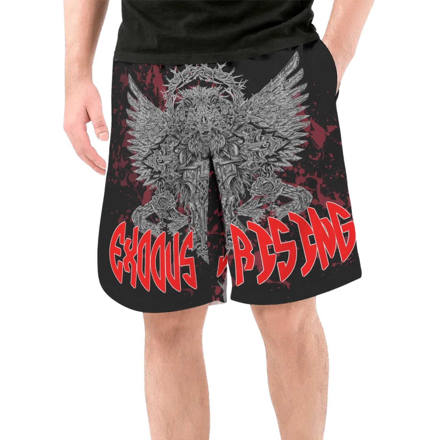 UNISEX EXODUS RISING BLOODSHEAD BOARDSHORTS - BLACK