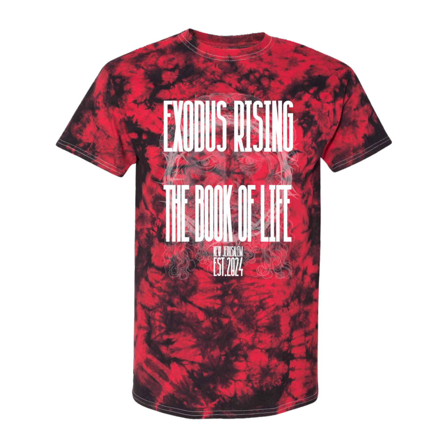UNISEX EXODUS RISING: THE BOOK OF LIFE TEE - REVELATION RED