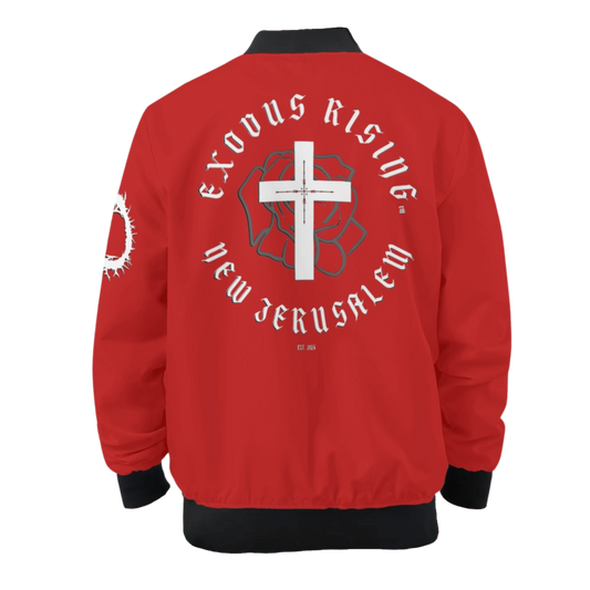 MEN'S LIGHTWEIGHT BLOOD OF THE LAMB BOMBER JACKET - RED