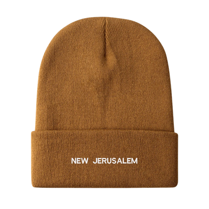 UNISEX EMBROIDERED NEW JERUSALEM KNIT BEANIE