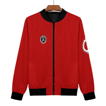 WOMEN'S LIGHTWEIGHT BLOOD OF THE LAMB BOMBER JACKET - RED