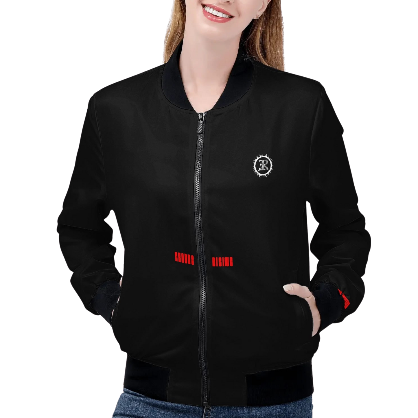 WOMEN'S LIGHTWEIGHT JUDGMENT OF GOD BOMBER JACKET - BLACK