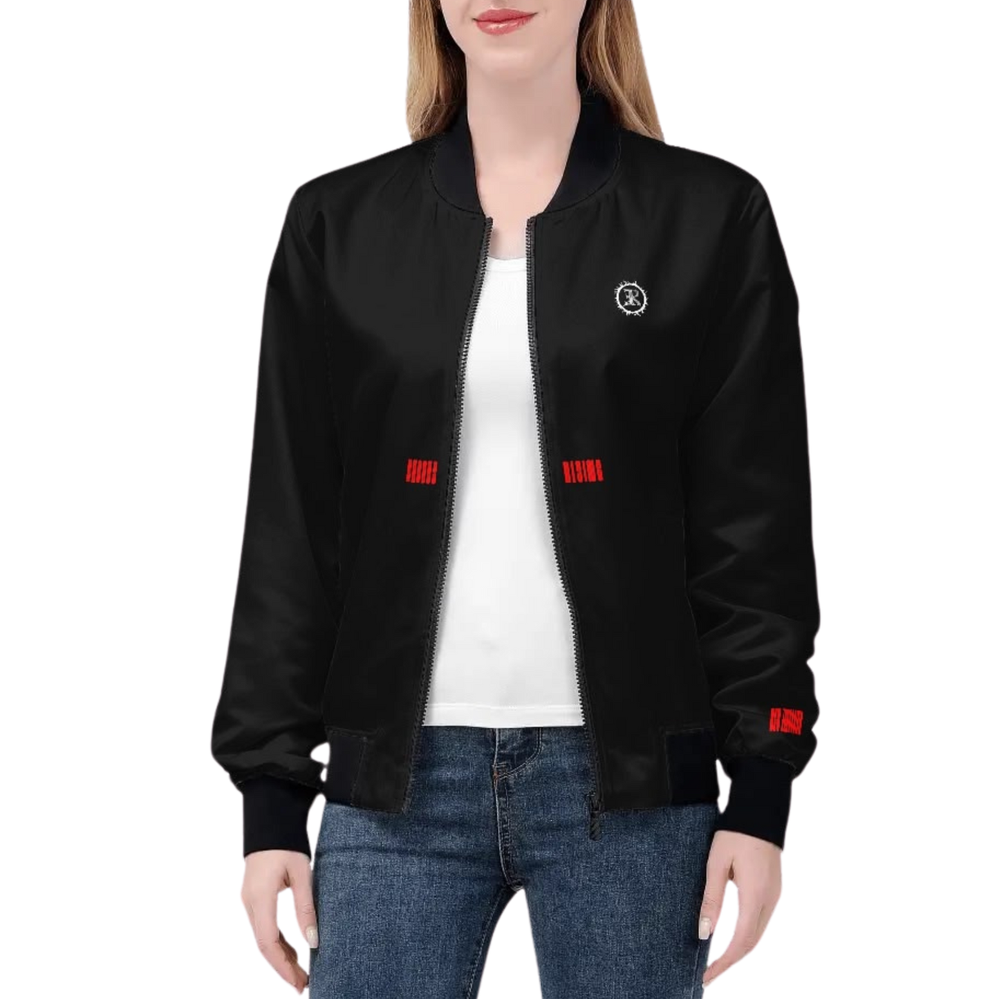 WOMEN'S LIGHTWEIGHT JUDGMENT OF GOD BOMBER JACKET - BLACK