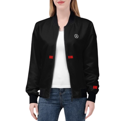 WOMEN'S LIGHTWEIGHT JUDGMENT OF GOD BOMBER JACKET - BLACK